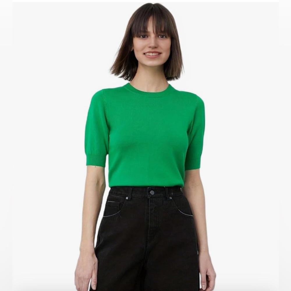 Ye MAK green short sleeve sweater